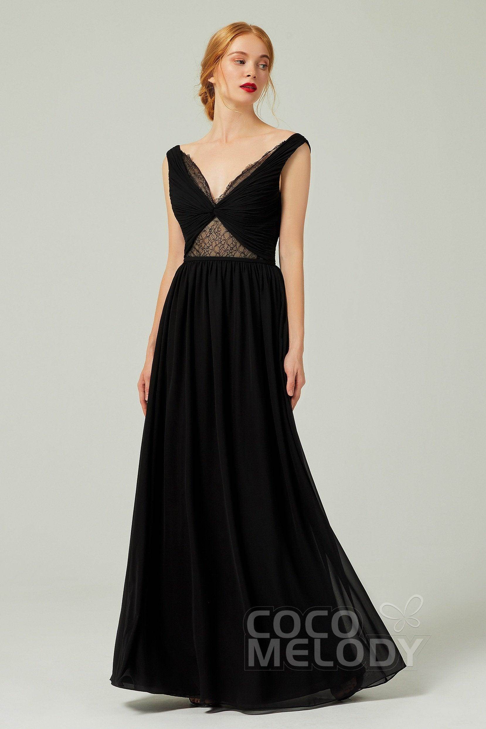 A-Line Floor Length Chiffon Bridesmaid Dress Formal Dresses CB0340 - COCOMELODY